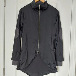 Black High/Low Zip Athletic Outdoor Jacket Size 6
